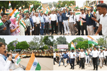 हर घर तिरंगा अभियान : तिरंगे के रंग में रंगा कवर्धा शहर, कलेक्टर सहित अधिकारियों ने जगाया देशभक्ति का जज़्बा, निकाली गई तिरंगा यात्रा 